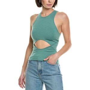 Lapointe Womens Wool, Silk, & Cashmere-Blend Tank Top, Green